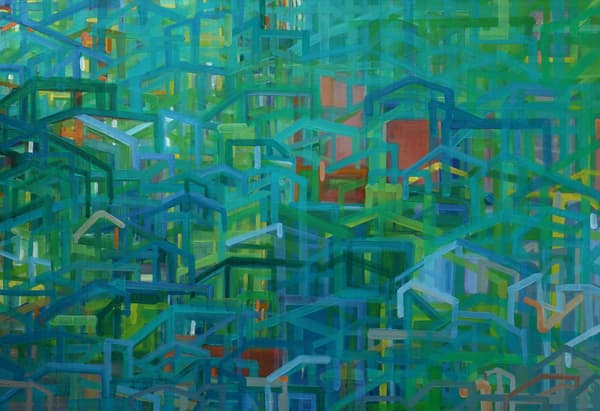 다시, 매듭, 117x80cm, oil on canvas + mixed media, 2015