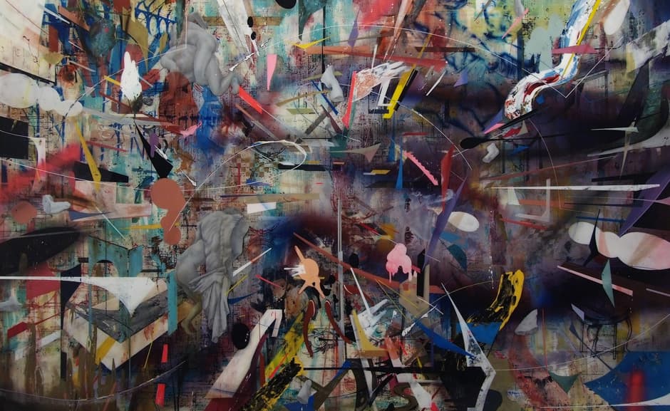 Camden, mixed media on aluminium, 122x180x10cm, 2014