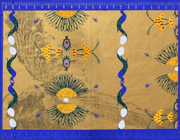 한솔비, <공작D>, 판넬에 프린트한종이/과슈/반짝이풀, 40.9×31,8, 2017