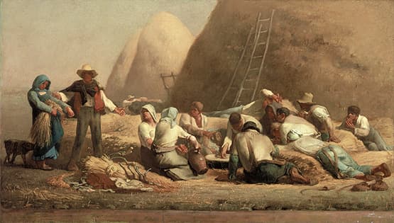 <추수 중에 휴식 ( 룻과 보아스 )> 장 - 프랑수아 밀레, 1850-1853 년 캔버스에 유화, 67.3x119.7cm, 보스턴미술관