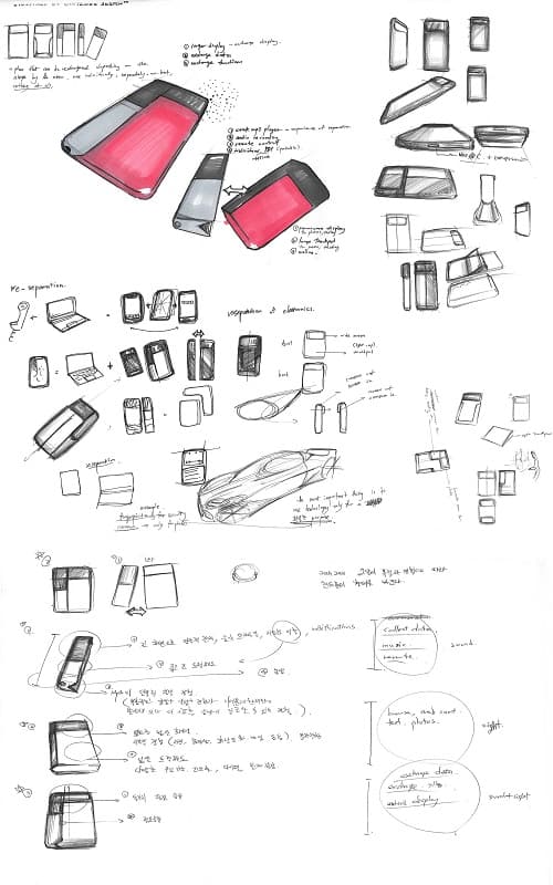 송지수, ‘re-separation sketch’, 2018, 종이에 잉크