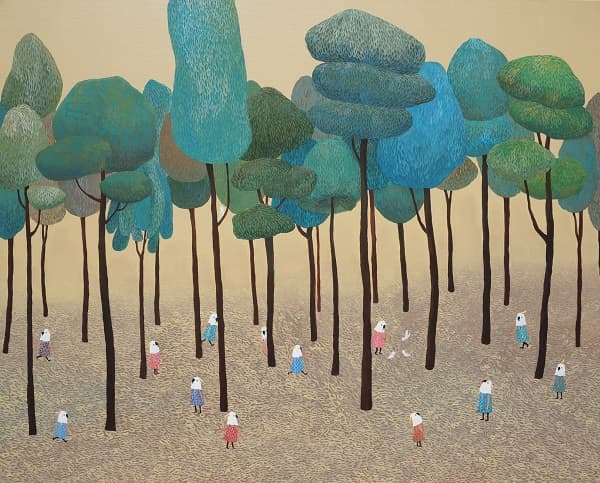 <natural space>,acrylic on canvas, 80.3×100cm, 2017