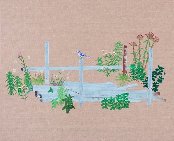 김한울, <구조물이 있는 풍경>, 캔버스에 아크릴채색, 53x65.1cm, 2017