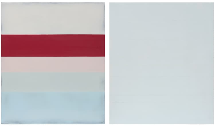 I write a letter(diptych), mix media on linen, 45.3x53cm, 2014