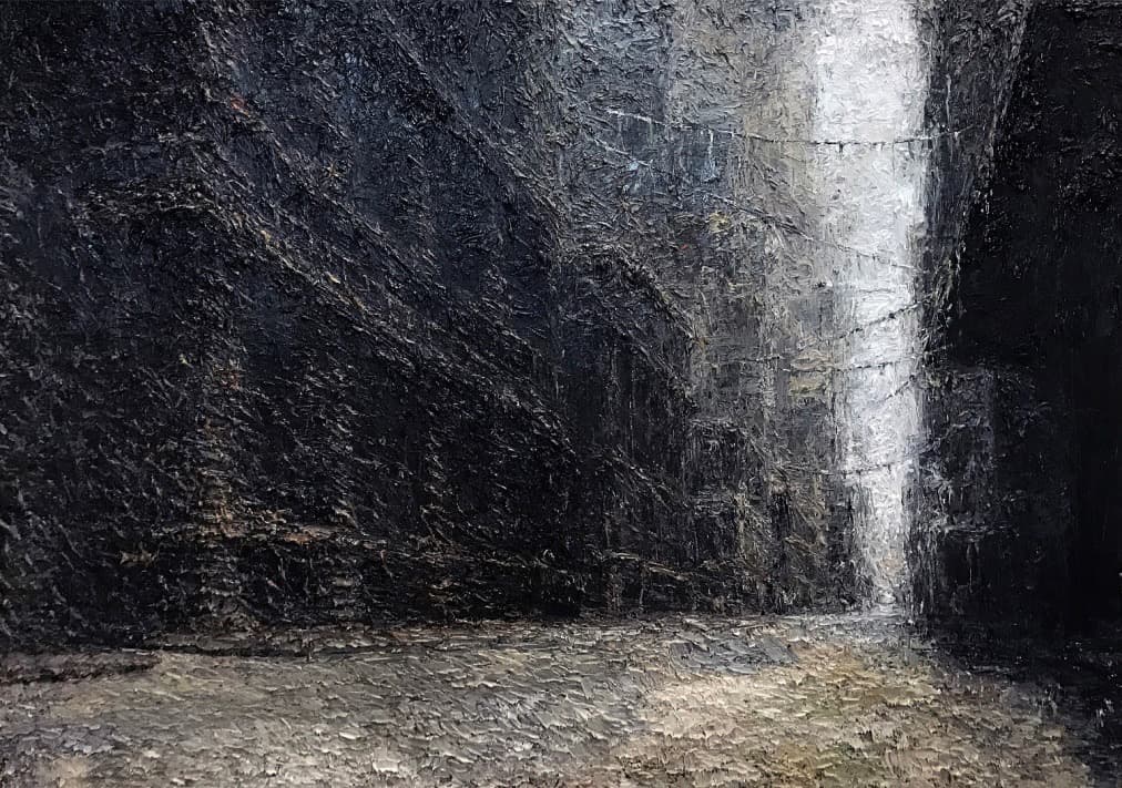 Sensitive Construction – Inward Thoughts #5 2016 Oil on wood 70.5x100.5cm