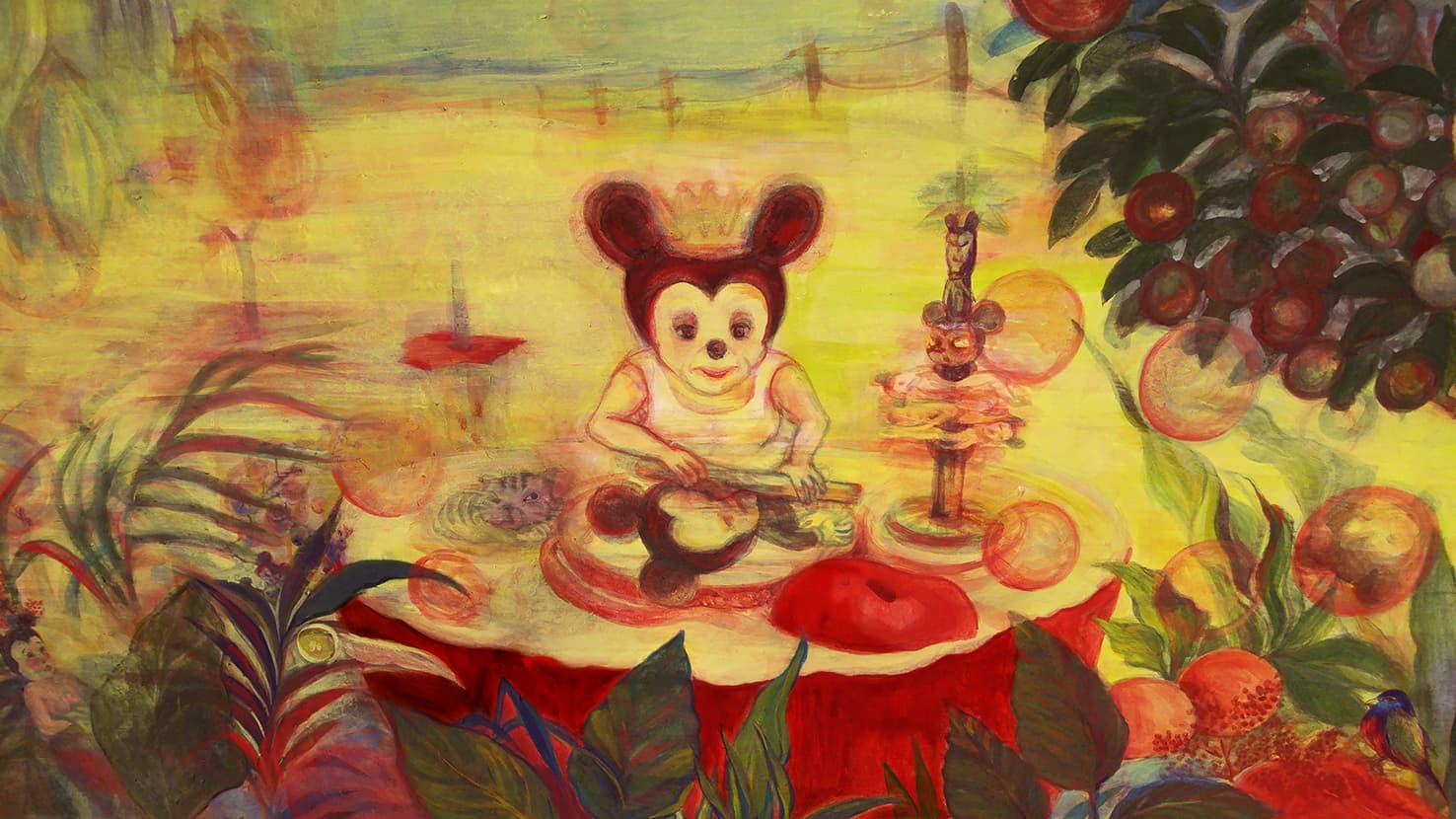 고기현, 길들이기 68.5X130cm, 순지, 분채, 2015