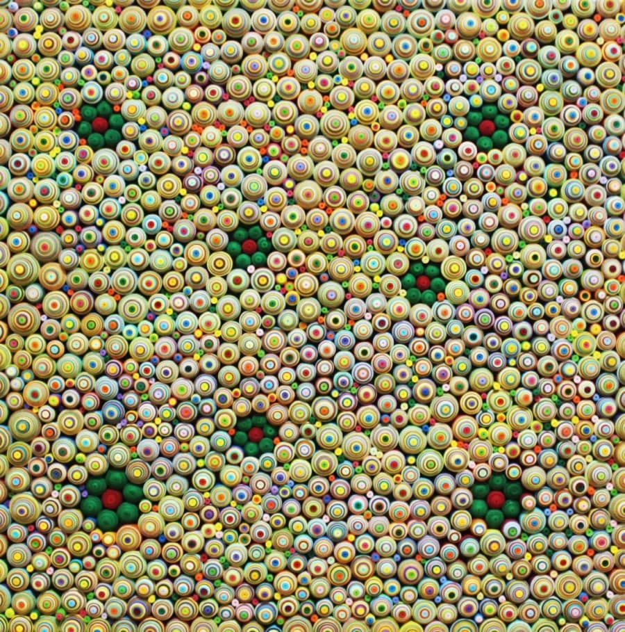 <Circulation(bursting budsⅧ)> 캔버스에 종이 60x60x5(cm) 2015