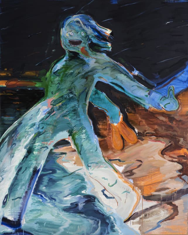 이은새, 밤의 괴물들-비치워크, 181.8×227.3cm, 캔버스에 유화, 2017