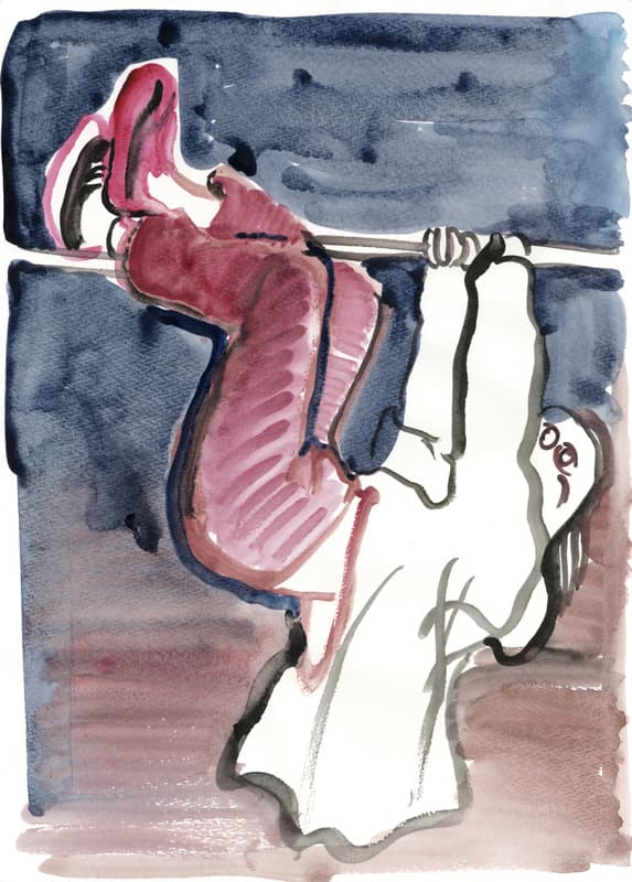 이은새, 밤의 괴물들을 위한 드로잉, 25.1×35.2cm, 종이에 수채, 2018