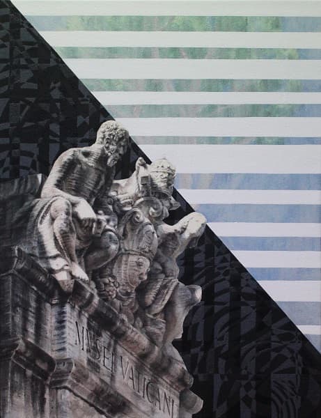 이주이, The Boundart(41.54  12.27), Mixed media on canvas, 65.1X50cm, 2018