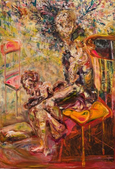 이수연, <유약한 인물>, Mixed media on panel, 203×138cm, 2018 ⓒ 이수연