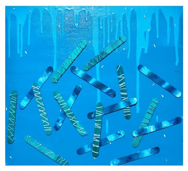 임회정, <bittersweet series - Blue>, 복합매체, 37.9x45.5cm, 2018 ⓒ임회정