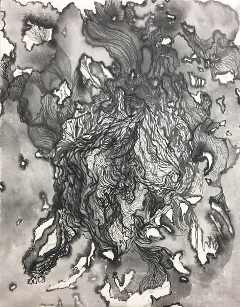 임지연, untitled, 종이에 연필과 먹,27.5x22cm,2017