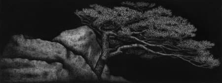 이재삼, 달빛(DALBIT-MOONSCAPE), 60x160(cm), Charcoal on Canvas, 2013