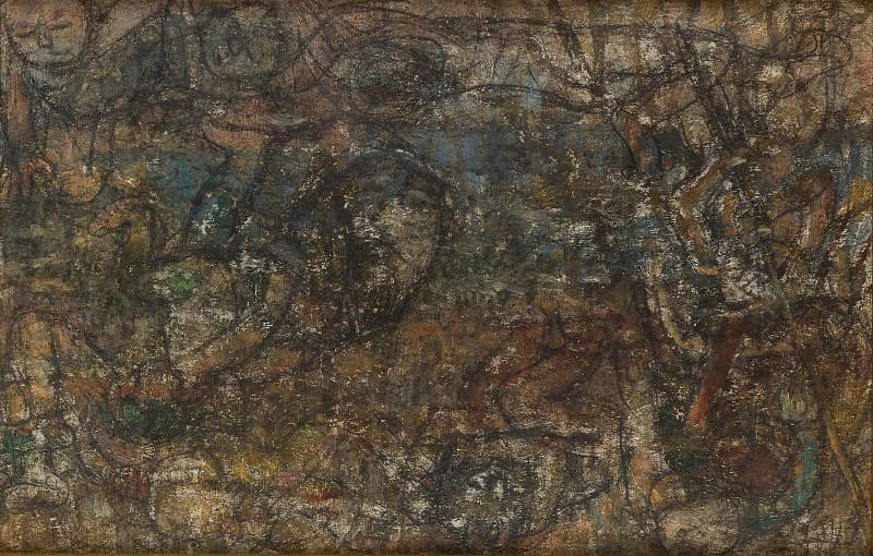 이중섭, 물고기를 잡는 아이들, 종이에 유채,연필, 20.2×32cm, 1955
