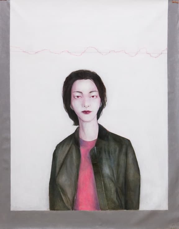나기, <How Motoko dreams of Sound>, 캔버스에 유화, 100x80.3cm, 2018 ⓒ나기