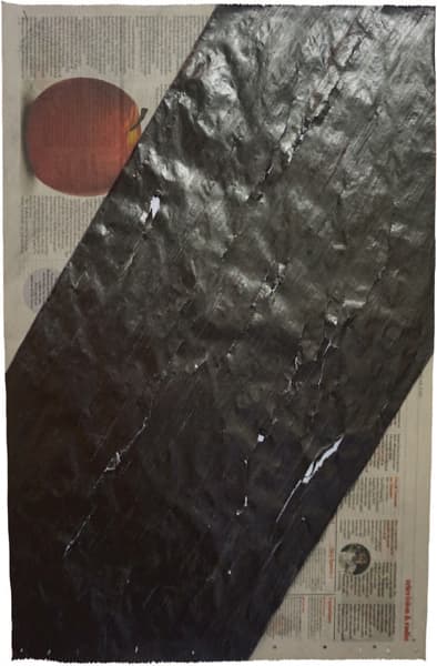 최병소, Untitled- 0160803, Newspaper, Ballpoint-pen, Pencil, 57.5×37.5cm, 2016