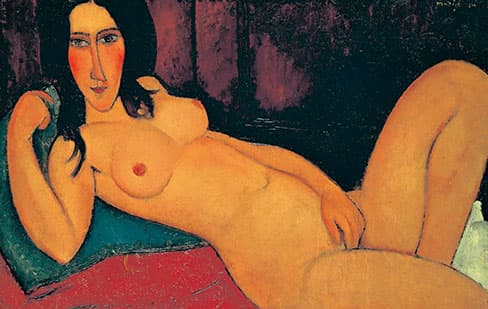 머리를 푼 채 누워있는 여인의 누드, 1917년, 60 x 92.2cm, 캔버스에 유화, 오사카 시립 근대박물관, 일본 © Osaka City Museum of Modern Art, Japan