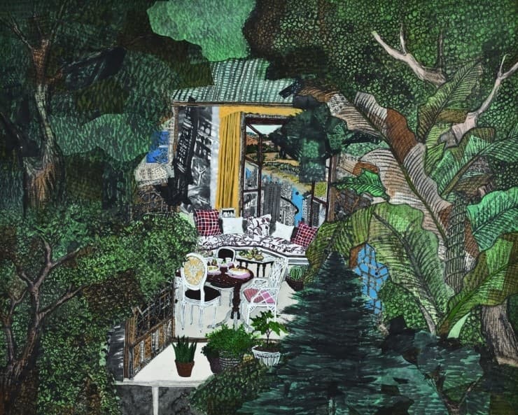 개인의 방 2 2012 한지에 고서꼴라쥬, 수묵채색 129x161cm