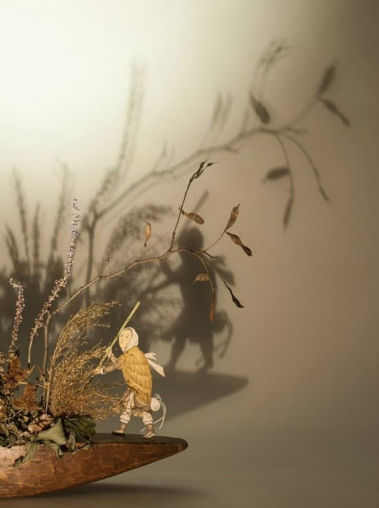식물.혼합재료.종이에 채색_42 x 41 x 13cm_2015-설치부분컷