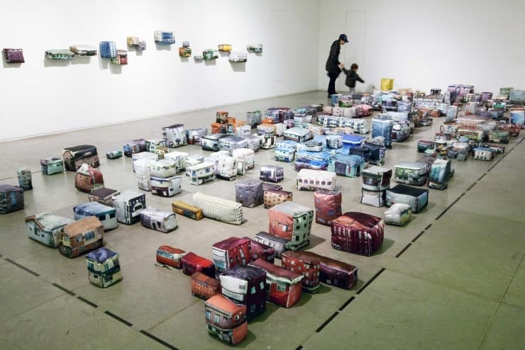 안희정, Cube-sewing scape, Digital textile Print, 가변크기, 2010