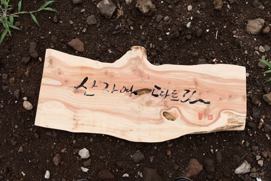 문정현 각, 40x80cm, 나무에 음각, 2016