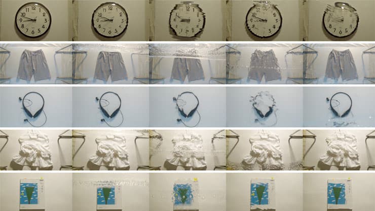 가라앉은 기억, 2015, Video installation and 304 glass cups