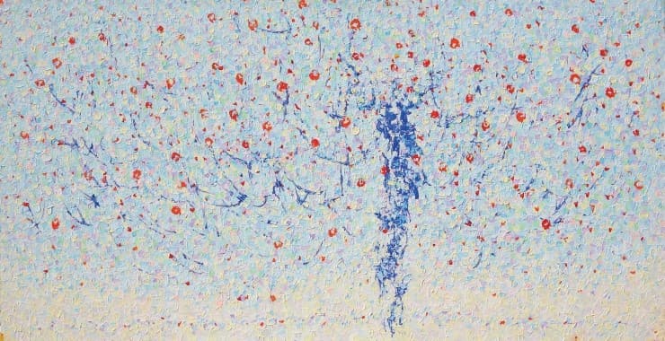 길-파란 나무의 시간, 116x60cm, acrylic on canvas, 2016