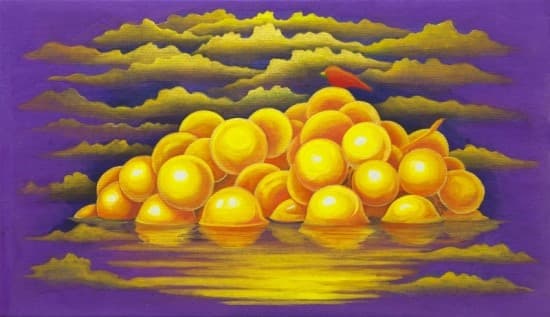 Grape Paradise, korean traditional silk painting, 2015