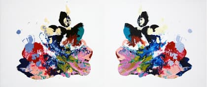 이상연, 만나면 짓이겨지는 것, 106.0x91cm, 면천에 아크릴물감, 실, 2016
