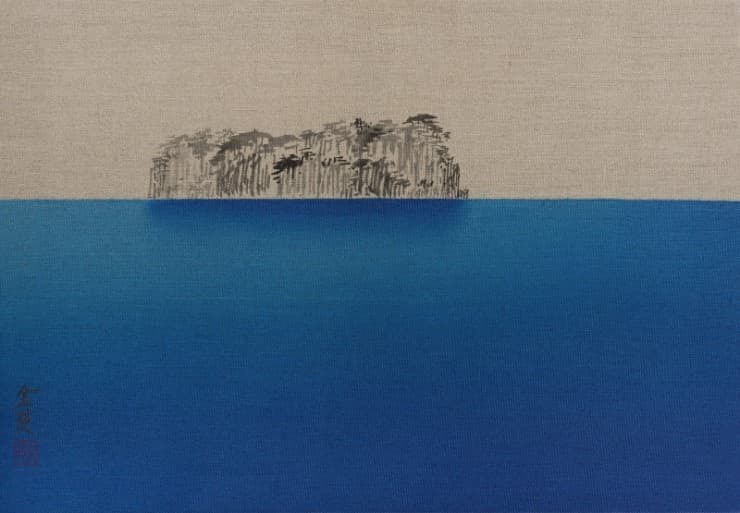 김현철 <섬> 아사천에 수묵채색_50×72.5cm_2015