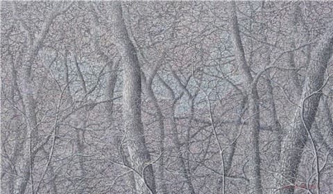 이운구, 땅의 기억-사유의 숲 97x162cm, Acrylic on Canvas, 2015
