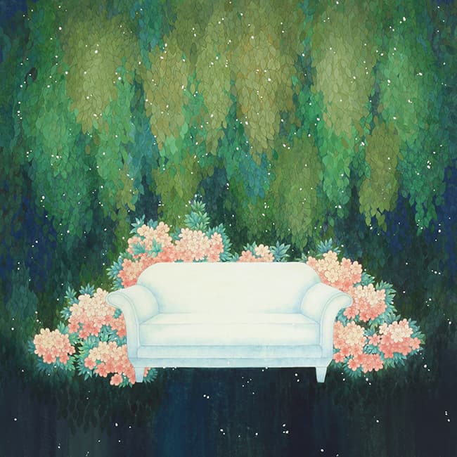 Ordinary Life/ 장지에 봉채, 석채, 자수/ 65x65cm/ 2014