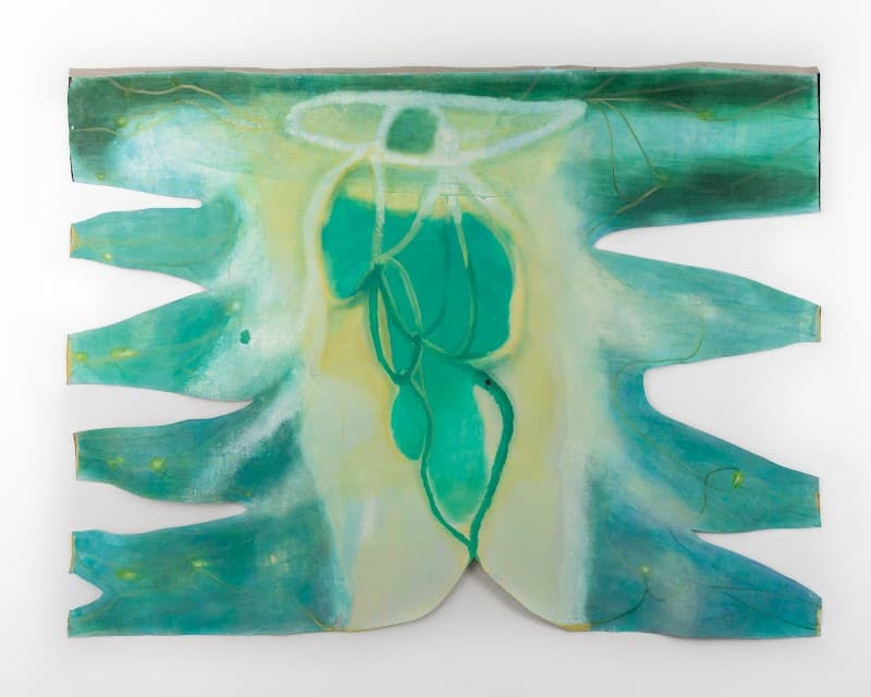 박다솜, 잘린 그림, Almost Squid, 2024, Oil on canvas, 163 x 215 cm