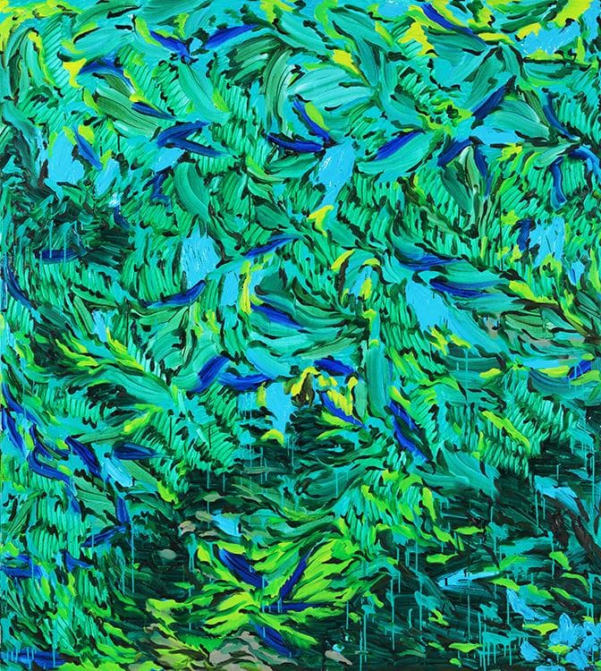 Meeyoung KIM, The Painter's Grove, 190x170cm, oil on canvas, 2017