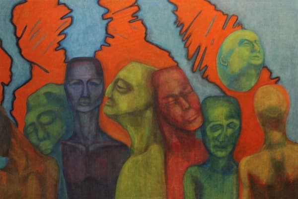 윤은지, 군락, 장지에 채색, 130.3x193.9cm, 2018 ⓒ윤은지